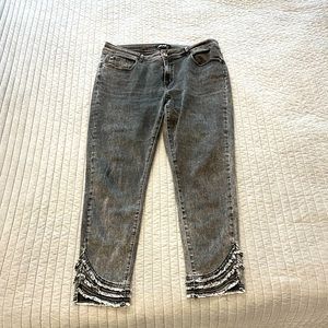 Charlie B gray cropped jeans with ankle detail